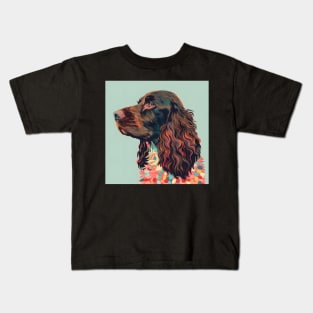 Irish Water Spaniel in 70's Kids T-Shirt